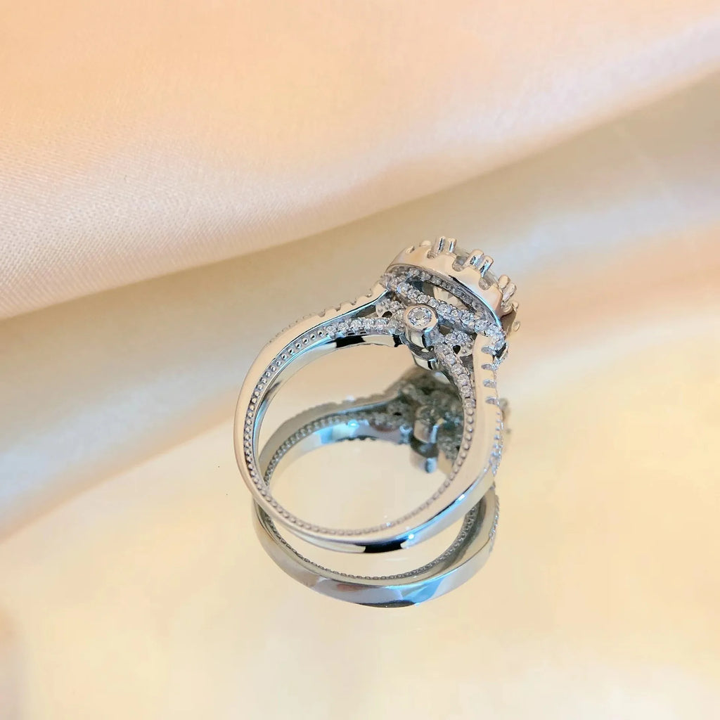 Ehhai GRA Certified 1-2CT Round Moissanite Engagement Rings for Women Luxury 925 Sterling Silver Wedding Ring Fine Jewelry Gifts