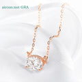 Smyoue 14K Plated 1-3CT Moissanite Necklaces Pendant Women Girls Birthday Gift Chain Lab Diamond Jewelry 925 Sterling Silver GRA